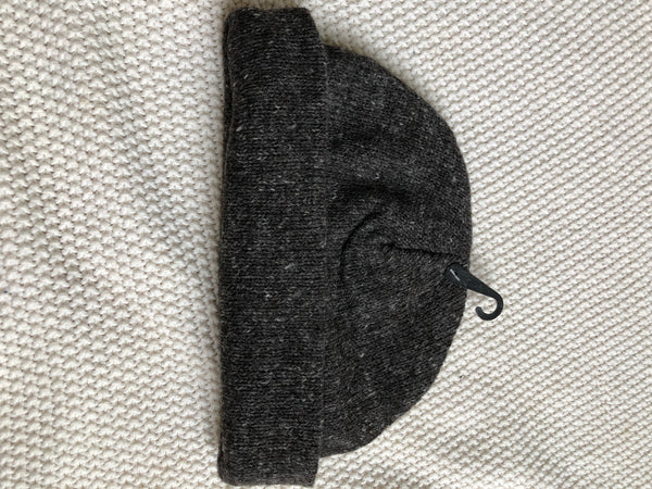 solid gray alpaca knit hat
